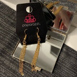 6/$20 Paparazzi Accessories Gold Chain Multi Dangle Earrings New
